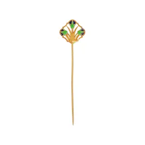 Enamel Tulip Lapel Pin - Sterling Silver & Gold Finish | Handcrafted by Local Artisans | Jaipurio