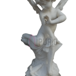 French Alabaster Cupid Putti: Rare Antique Butterfly Sculpture | Luxury Art Piece | Historical Craftsmanship | Classical Masterpiece