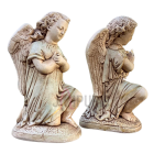 French Kneeling Christmas Angels Set: Antique Religious Masterpiece | Sacred Art | Holiday Decor | Traditional Divine Set