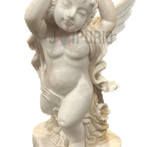 Italian Carrara Marble Baby Angel: Garden Art Masterpiece | Handcarved Cherub | Authentic Carrara Marble | Divine Outdoor Statue
