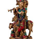 74cm Large Premium Divine Sculpture | Stone-Adorned Religious Decor | Authentic Indian Temple Art | BKC-STN-074"