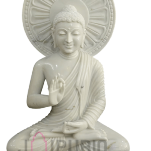 Buddha Statue: Serene Marble Sculpture | Handcrafted Zen Decor, Meditation Gift | Enlightenment Symbol | Buy Authentic Indian Buddhist Art