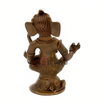 6-Inch Brass Sitting Ganesha Idol: Lucky Home Decor | Auspicious Ganesh Statue | Good Fortune Murti | Perfect Size Sacred Art