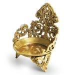 Zeenat Handcarved Three-Legged Brass Diya | 17.5 × 16.8 × 22.6 cm Sacred Oil Lamp, 180 ml | Hand-Etched Traditional Puja Deepak, 2140 gm | Jaipurio