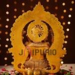 Antique Gold Brass Ganesh Idol | Traditional 38.1 × 15.2 × 27.9 cm Temple Murti | Handcrafted Ganesha Statue with Vintage Finish | Premium Decor | Jaipurio