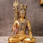 Brass Table Top Lord Shiva Idol | Traditional 20.3 × 12.7 cm Sacred Murti | Handcrafted Mahadev Statue for Home Temple | Premium Decor | Jaipurio