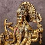 Antique Golden Durga Devi Brass Idol | Traditional 25.4 × 10.2 × 19.1 cm Table Top Murti | Handcrafted Maa Statue | Premium Temple Decor | Jaipurio