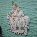 Shri Krishna, Radha & Cow Wall Sculpture | Majestic 121.92 × 91.44 × 15.24 cm Sacred Metal Art | Premium 10 kg Divine Masterpiece