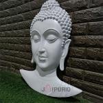 Lord Buddha Head Wall Hanging Sculpture | 76.2 cm x 61 cm x 10.2 cm | 4 kg Fiberglass & Marble | Serene Buddhist Art Decor | Meditation Gift | Jaipurio