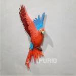 Parrot Wall Hanging Sculpture | 91.4 x 45.7 x 12.7 cm | 2.4 kg Fiberglass & Marble | Vibrant Tropical Bird Art | Home Decor Accent | Jaipurio