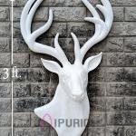 Barasingha Wall Hanging Sculpture | 91.4 x 45.7 x 16.5 cm | 3.5 kg Fiberglass & Marble | Majestic Swamp Deer Art | Rustic Decor | Jaipurio