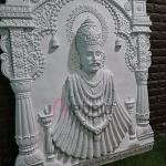 Khatushyamji Temple Wall Sculpture (152.4 cm × 106.7 cm × 12.7 cm/60" × 42" × 5", 12000 g) | Sacred Temple Architecture | Premium Fiberglass Art with Marble Powder by Jaipurio