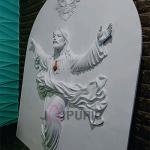 Sacred Jesus Wall Sculpture (152.4 cm × 121.9 cm × 10.2 cm/60" × 48" × 4", 10000 g) | Divine Christian Art | Premium Fiberglass with Marble Powder by Jaipurio