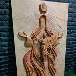 Sacred Jesus Wall Hanging Sculpture (152.4 cm × 91.4 cm × 12.7 cm/60" × 36" × 5", 21000 g) | Divine Christian Art | Premium Fiberglass with Marble Powder