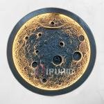 Moon Wall Hanging Sculpture (106.7 cm × 106.7 cm × 7.6 cm/42" × 42" × 3", 17000 g) | Modern Celestial Art | Premium Fiberglass with Marble Powder by Jaipurio