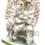 Marble Ganesha Statue: Customizable Pure White Masterpiece | Luxury Temple Art | Bespoke Craftsmanship | Sacred Stone Sculpture