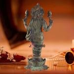 16.5" Brass Standing Lakshmi Idol | Vintage Patina Temple Murti | Traditional Sacred Art