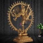 Pure Brass Yogeshwar Nataraja | 41" x 14" x 34" | 54.50 kg | Antique Gold Finish | Rare Cosmic Dance Masterpiece | Museum Grade Art | Jaipurio