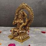 9.5" Pure Brass Ganesha Laxmi Saraswati Set | Divine Trio | Triple Blessing Murti