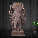 Vintage Panch Mukhi Hanuman Statue | 17.5" x 8.5" x 4.5" (44.5 x 21.6 x 11.4 cm) | 12 kg Antique Sacred Art | Majestic Five-Face Murti