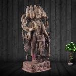 Vintage Panch Mukhi Hanuman Statue | 17.5" x 8.5" x 4.5" (44.5 x 21.6 x 11.4 cm) | 12 kg Antique Sacred Art | Majestic Five-Face Murti