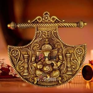 10" Pure Brass Wall Hanging Ganesha | Sacred Wall Art | Divine Decor