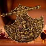 10" Pure Brass Wall Hanging Ganesha | Sacred Wall Art | Divine Decor