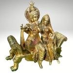 Brass Radha Krishna Murti | Grand 1ft Divine Couple | Handcrafted Pure Brass Temple Statue | Sacred Love Symbol | Jaipurio