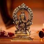 7.5" Pure Brass Ganesha Laxmi Pair | Sacred Divine Duo | Prosperity Blessing Murti