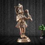 Pure Brass Standing Hanuman Ji Idol | 8.2" x 3.5" x 3" (20.8 x 8.9 x 7.6 cm) | Premium Temple Grade Art | Divine Protection Murti | Sacred Collection