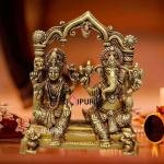 9" Pure Brass Ganesha Laxmi Pair | Sacred Divine Duo | Prosperity Blessing Murti