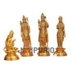 Antique Golden Ram Darbaar Brass Idol | Traditional 23.6 × 7.6 × 30.5 cm Table Top Murti | Handcrafted Ram Parivar Statue | Premium Decor | Jaipurio