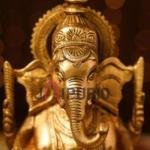 Antique Gold Hand Crafted Ganesha Idol | Traditional 28.4 × 6.6 × 11.7 cm Brass Statue | Premium Temple Art | Religious Decor | Jaipurio