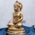 Antique Golden Brass Hanuman Idol | Traditional 19.6 × 8.9 × 12.7 cm Divine Protector | Hand-Etched Bajrangbali Statue | Sacred Art | Jaipurio