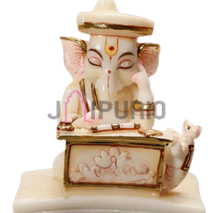 Ganesh ji Marble Murti: Exquisite Hand-Carved Statue | Divine Decor, Spiritual Gift | Remover of Obstacles | Buy Authentic Indian Art