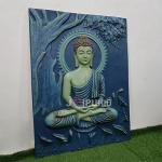 Lord Buddha Wall Hanging Sculpture | 121.9 cm x 91.4 cm x 10.2 cm | 10 kg Fiberglass & Marble | Serene Buddhist Art Decor | Meditation Masterpiece