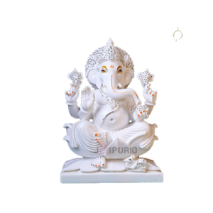 Ganesh Statue: Exquisite Marble Murti | Hand-Carved Spiritual Decor, Hindu God Idol | Remover of Obstacles | Buy Authentic Indian Art