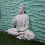 Gautam Buddha Wall Sculpture | 106.7 x 91.4 x 10.2 cm | 10 kg Fiberglass & Marble | Serene Buddhist Art Decor | Meditative Wall Hanging | Jaipurio