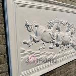 Seven Horse Wall Hanging Sculpture | 182.9 x 76.2 x 7.6 cm | 22 kg Fiberglass & Marble | Equestrian Art Decor | Majestic Herd | Jaipurio