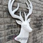 Barasingha Wall Hanging Sculpture | 91.4 x 45.7 x 16.5 cm | 3.5 kg Fiberglass & Marble | Majestic Swamp Deer Art | Rustic Decor | Jaipurio