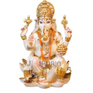 Marble Ganesha Statue: Exquisite Hand-Carved Murti | Divine Decor, Spiritual Gift | Remover of Obstacles | Authentic Indian Art