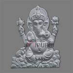 Lord Ganesha Wall Sculpture (76.2 cm × 61.0 cm × 22.9 cm/30" × 24" × 9", 8000 g) | Sacred Divine Art | Premium Fiberglass with Marble Powder by Jaipurio