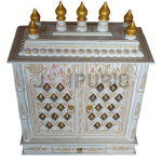 White Marble Home Temple: Compact Handcrafted Mandir | Elegant Spiritual Decor