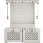 Puja Mandir with Storage: Compact 124.6cm Home Temple | Elegant Spiritual Decor