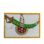 Vintage Weapon Marble Paintings: Handcrafted 6"x4" Art on Marble Frame | Luxurious Home Decor | Authentic Indian Artistry | Classic Armory Art