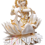 Marble Krishna On Lotus (Divine Flute Player) Exquisite Home Decor