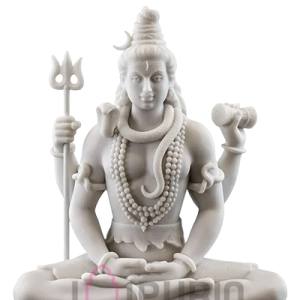 Lord Shiva Marble Statue: Divine 30 CM White Masterpiece | Luxury Temple Decor | Authentic Indian Craftsmanship | Sacred Shiva Art