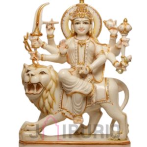 Marble Maa Durga Statue: Divine Masterpiece | Luxury Temple Art | Authentic Indian Craftsmanship | Sacred Stone Goddess