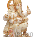 Marble Ganesha Statue: Divine 31CM Pure Masterpiece | Luxury Temple Art | Authentic Craftsmanship | Sacred Stone Sculpture