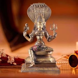 19" Pure Brass Goddess Mariamman Statue - Divine Hindu Protector of Rain, Health & Fertility